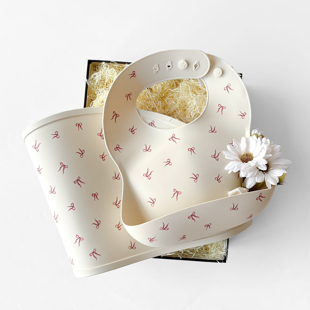 お食事エプロン＆マットセット - Bow Set