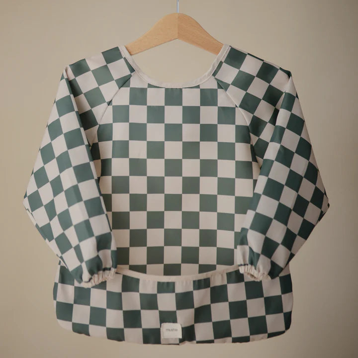 長袖 お食事エプロン Olive Check