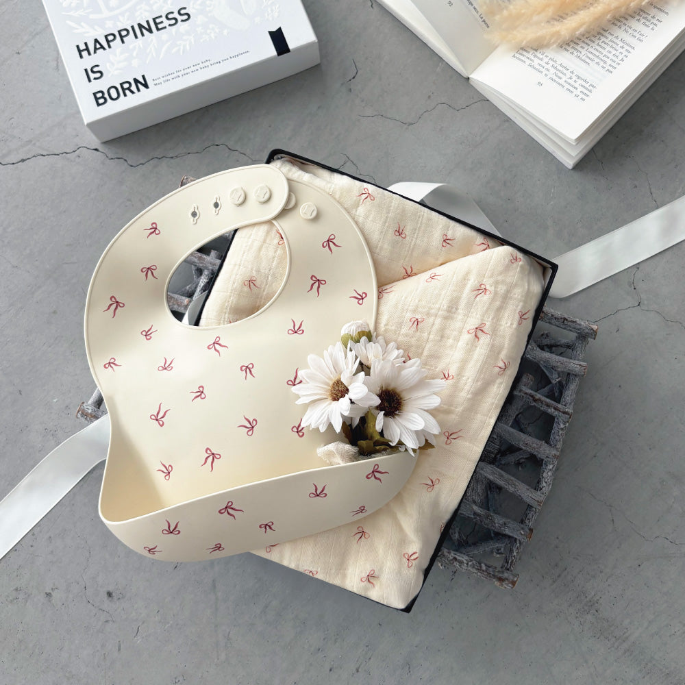 おくるみ＆ビブセット -Bow Set