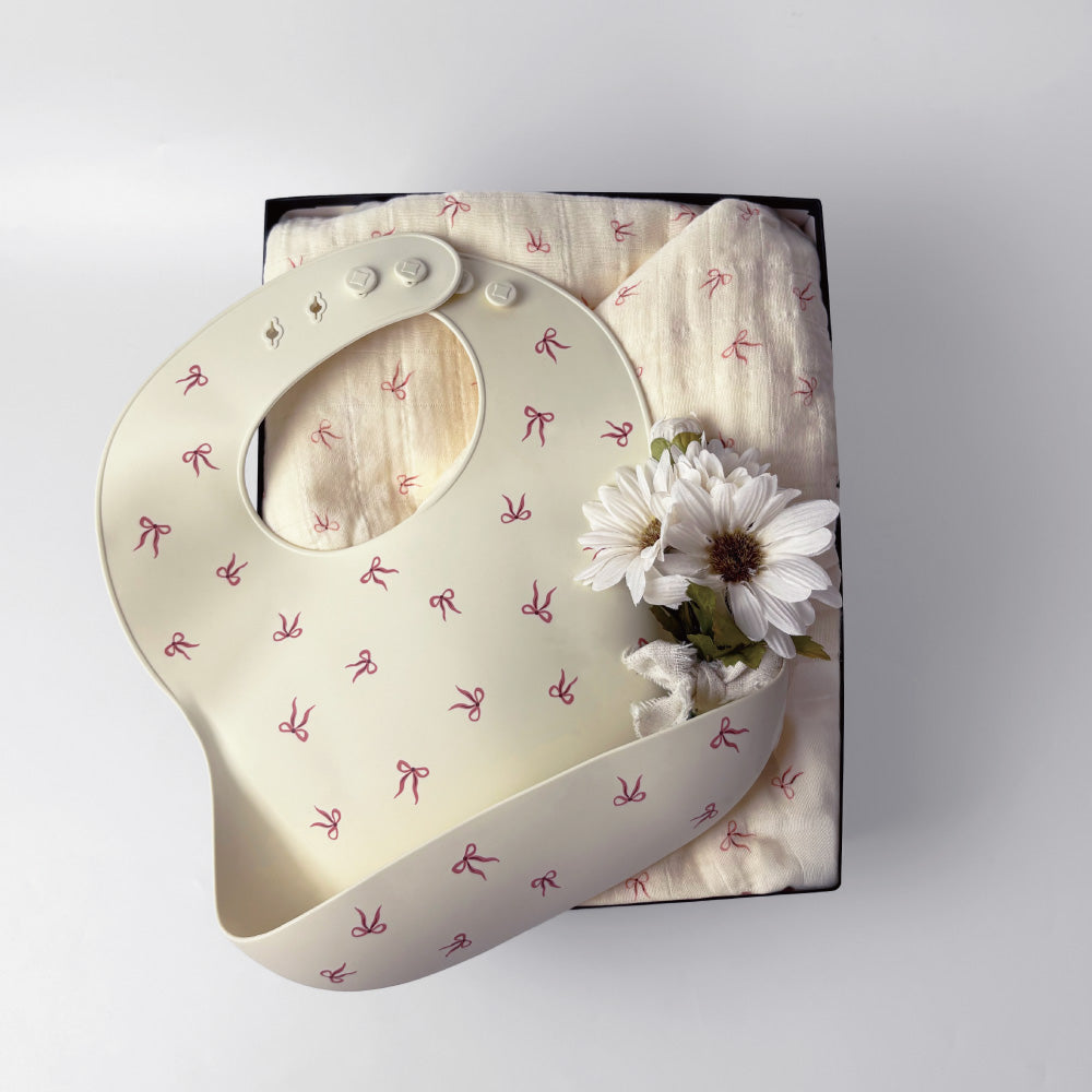 おくるみ＆ビブセット -Bow Set