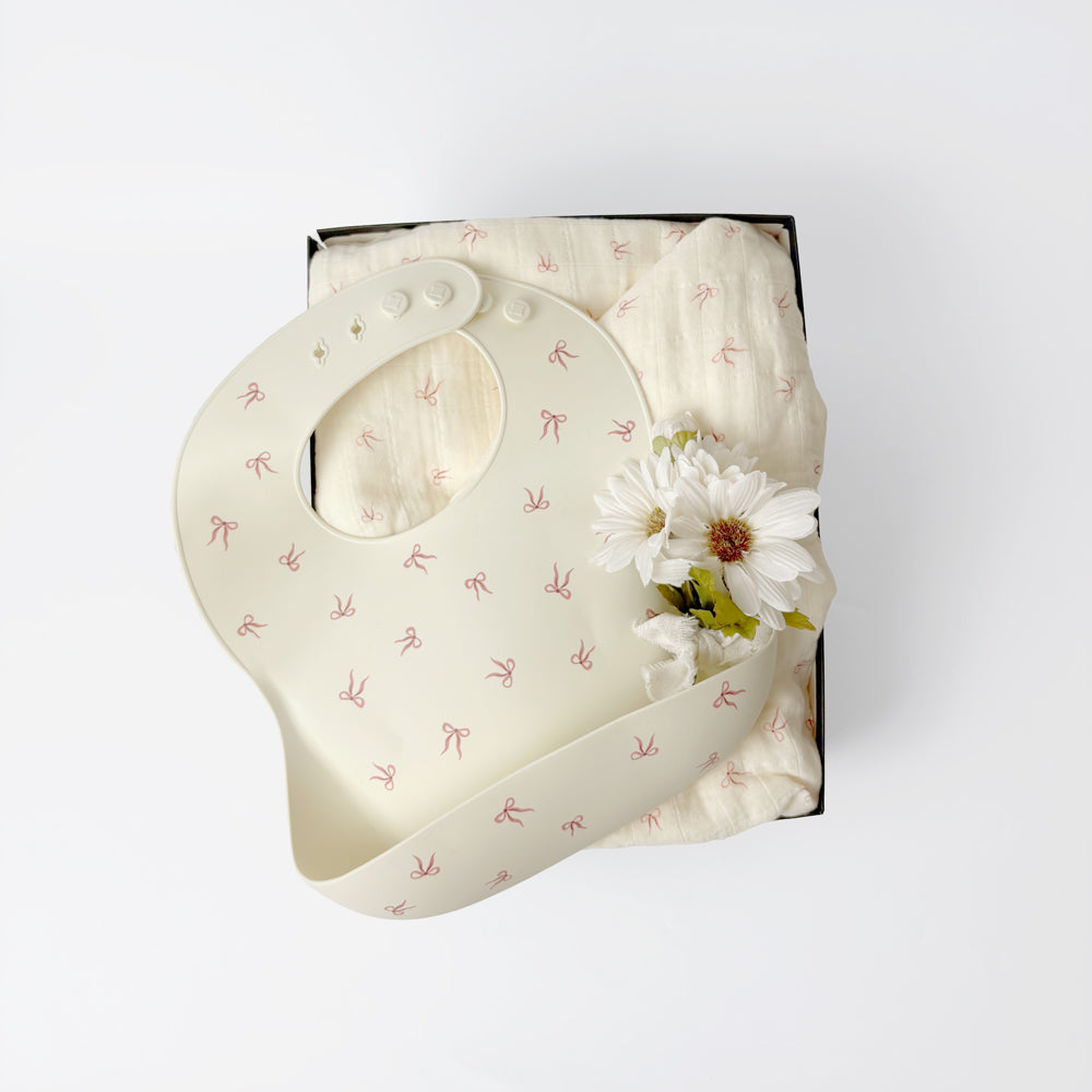 おくるみ＆ビブセット -Bow Set